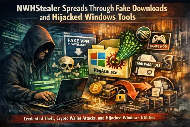 NWHStealer Spreads Through Fake Downloads and Hijacked Windows Tools
